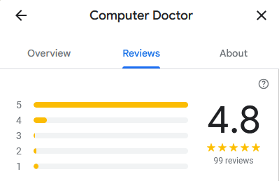 4.8 star Google review rating
